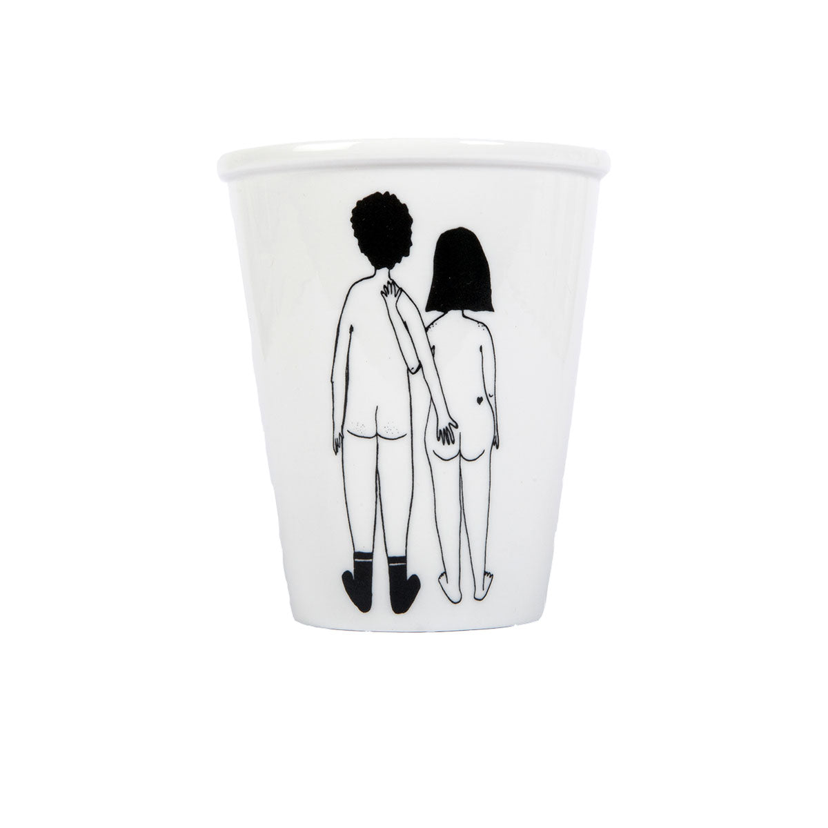 gobelet couple nu de dos en porcelaine H 9,5 x ⌀ 8 cm - helen b | fleux –  Fleux