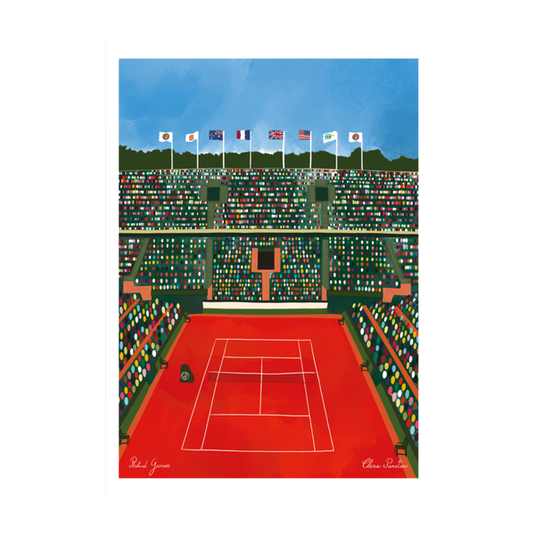 Affiche 11 Rolland Garros - Clara Panetier - 30 x 40 cm