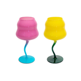 Set de 2 verres à Cocktail - Jaune/Pétrole et Rose/Bleu | Fleux | 2