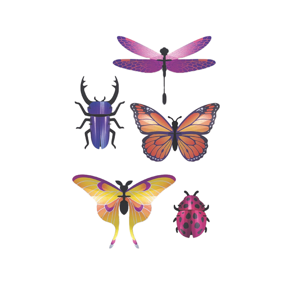 Ensemble d'insectes en papier - Violet