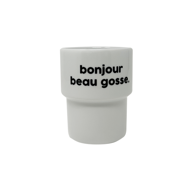 Gobelet en porcelaine - Bonjour Beau Gosse