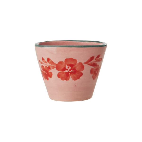 Orange Flowers Oval Ceramic Espresso Cup