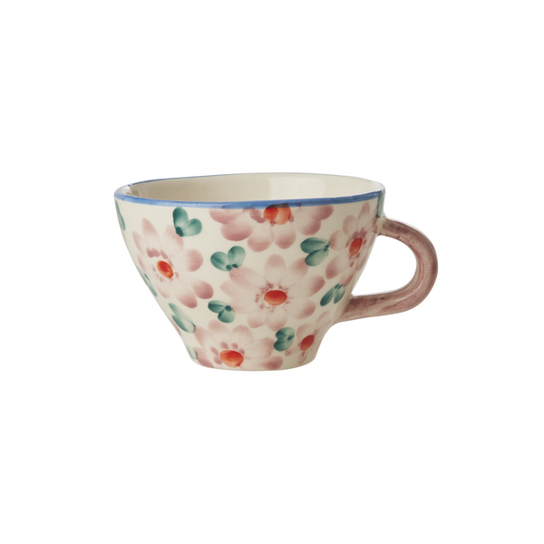 Ceramic pink flower mug