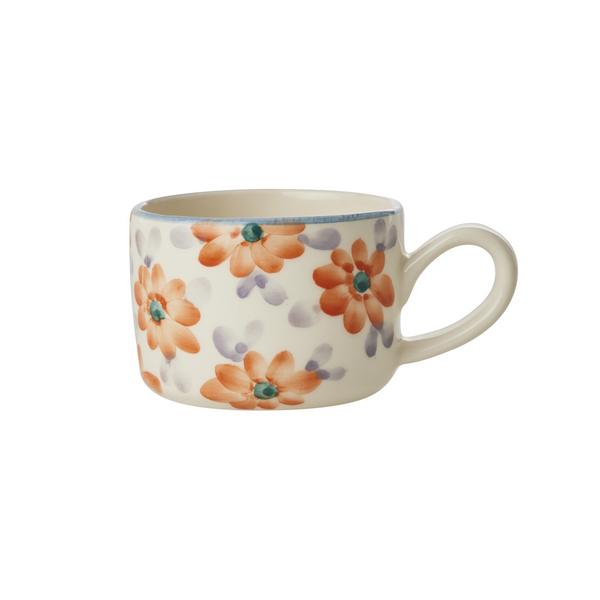 Orange Flowers Ceramic Mug