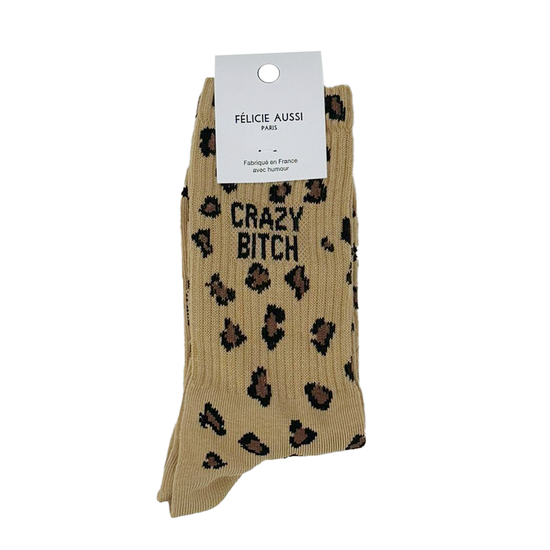 Chaussettes Crazy Bitch 36/40 - Léopard