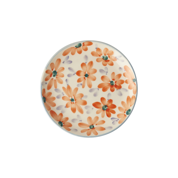 Orange Flower Ceramic Plate 