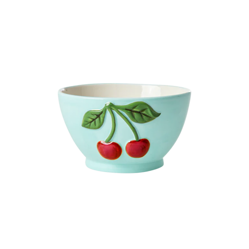 Bol avec cerises en relief - Menthe - 250 ml