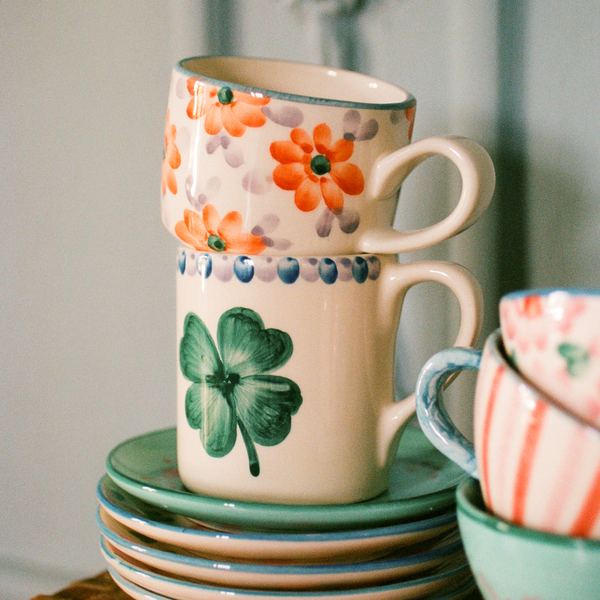 Orange Flowers Ceramic Mug