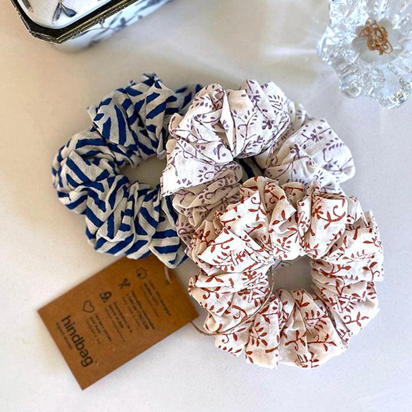 Set of 3 Jaipur scrunchies