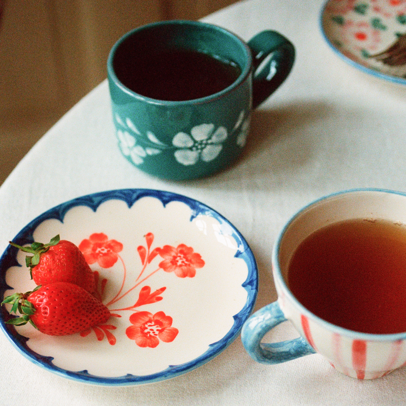 Assiette Fleur Vintage en céramique