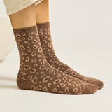 Set de 3 chaussettes fantaisie - Paillettes Léopard Marron Doré | Fleux | 4