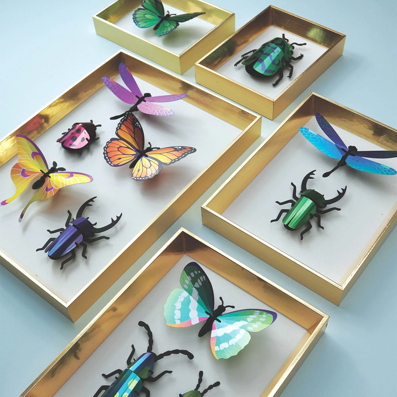 Ensemble d'insectes en papier