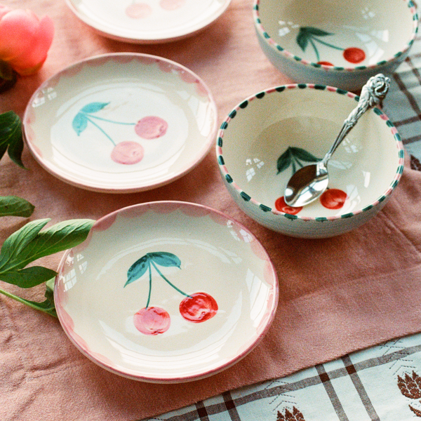 Ceramic Cherry Plate 