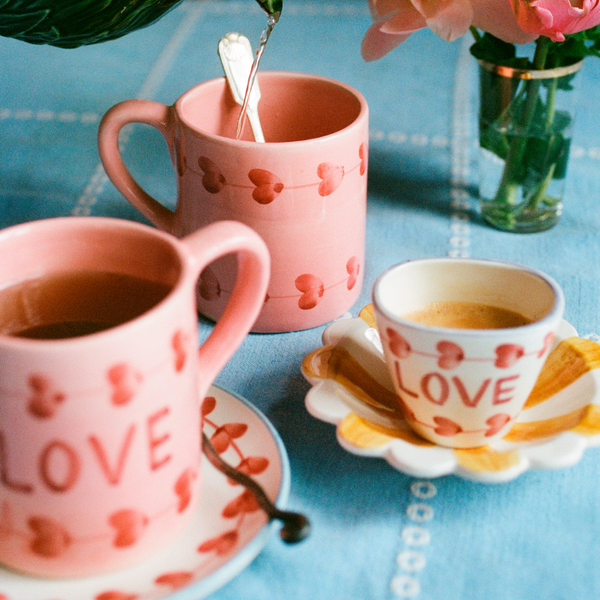 Love oval ceramic espresso cup