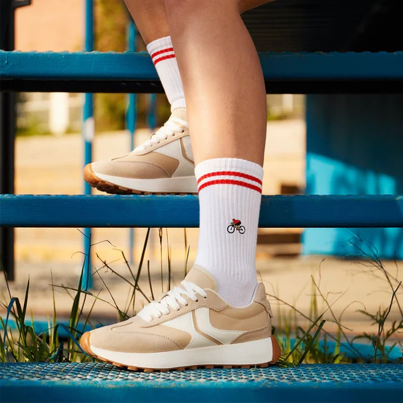 Chaussettes brodées Cycliste