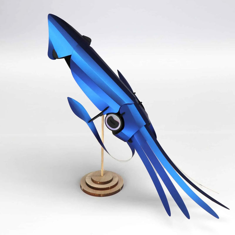 Trophée Origami Squid Cobalt Bleu Métallique