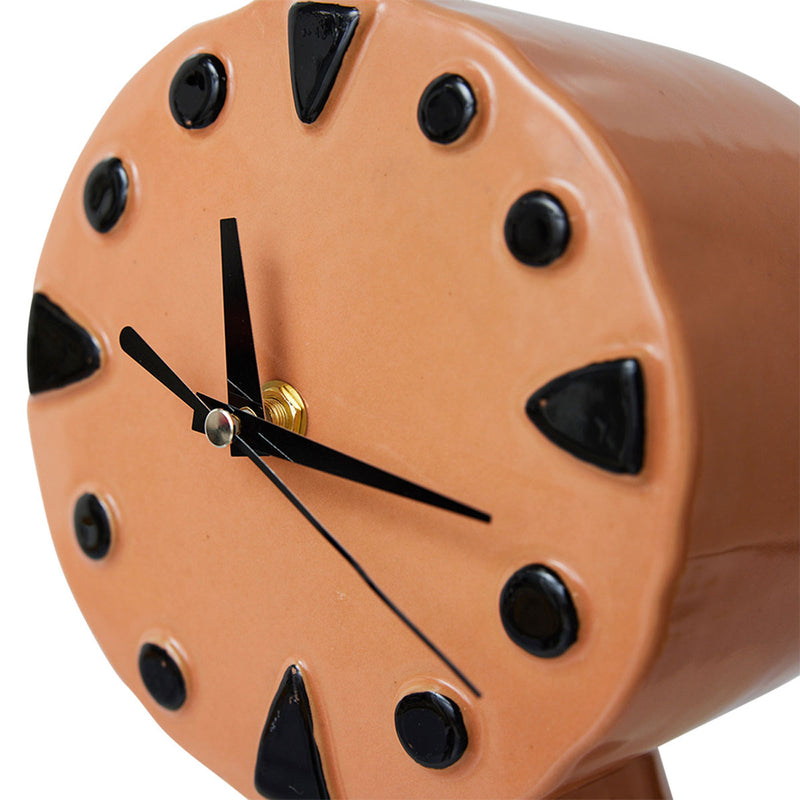 Horloge Rétro en céramique - h 20,8 cm - Pêche