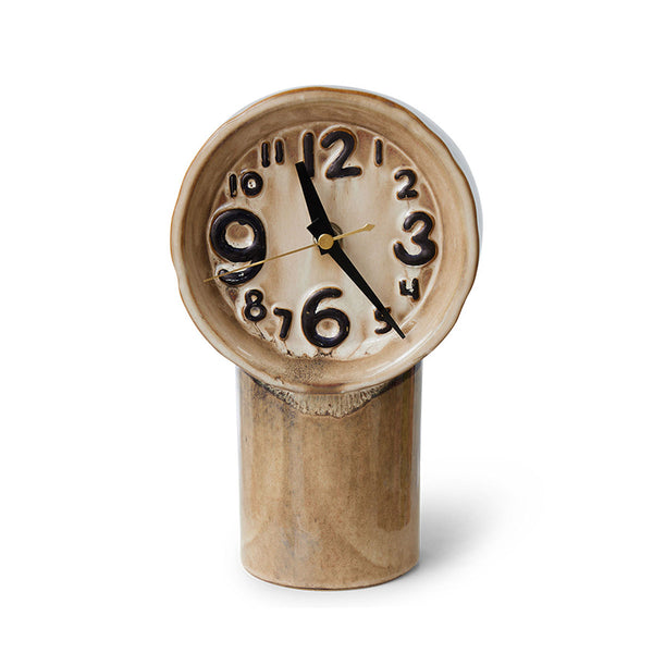 Horloge Rétro en céramique - h 23,5 cm - Crème