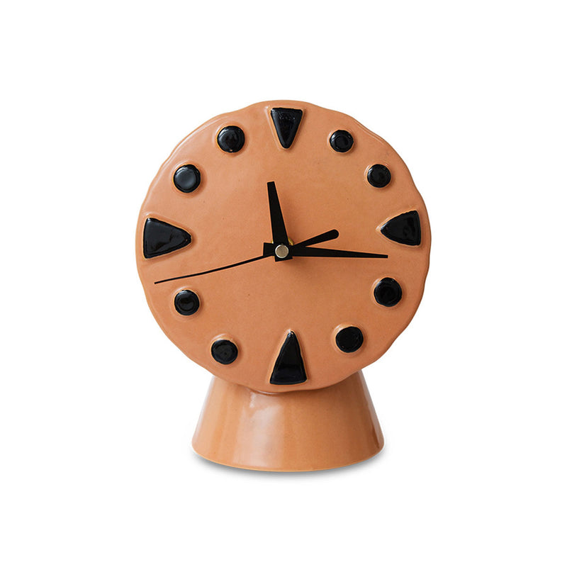 Horloge Rétro en céramique - h 20,8 cm - Pêche