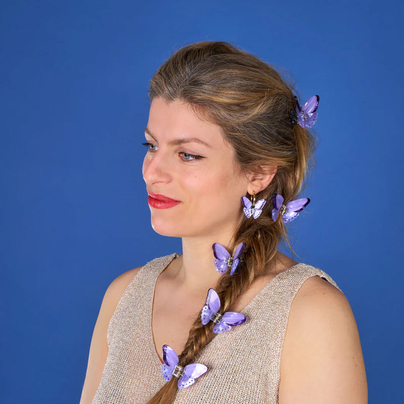 Mini Butterfly Hair Clip - Mauve