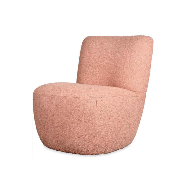 Fauteuil Eve Tissu Bouclette - Rose Poudré