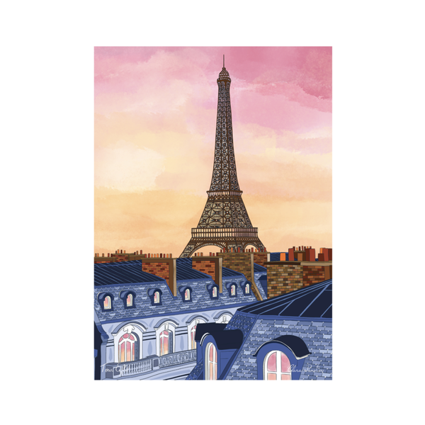 Affiche 24 Tour Eiffel - Clara Panetier - 22 x 22 cm