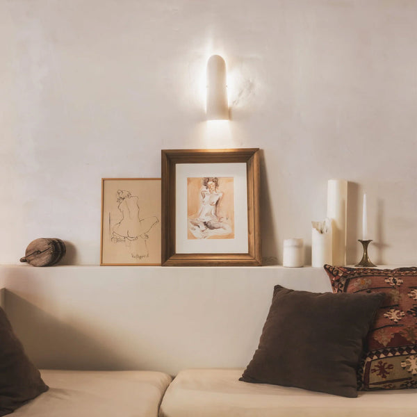 Rosario Wall Light in Chamotte Sandstone - White