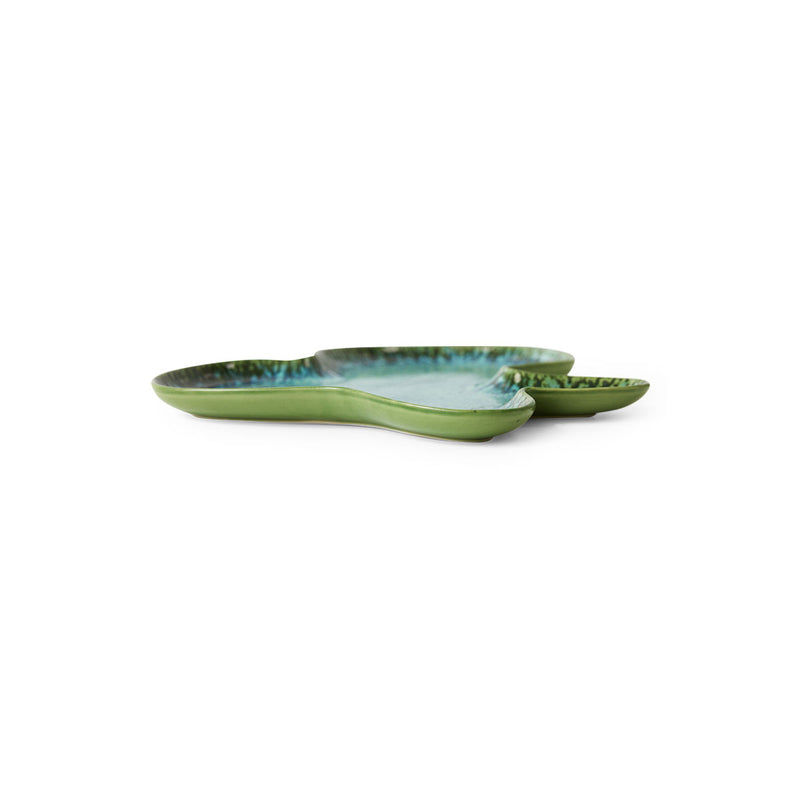 Assiette Shell Teal - L 39.5 cm x l 38 cm