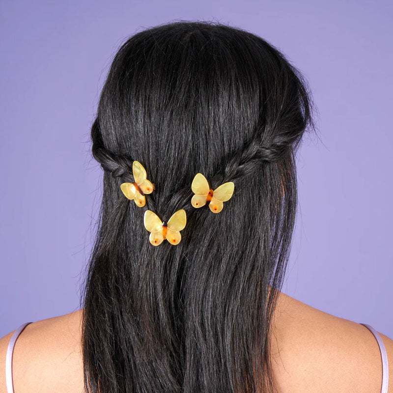 Barrette Papillon - Jaune