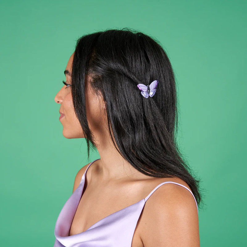 Barrette Papillon - Mauve