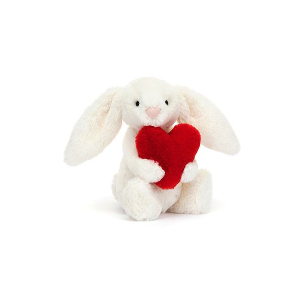 Peluche Petit Lapin Bashful Coeur d'Amour - H 18 cm