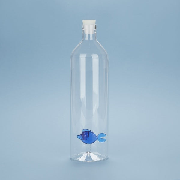 Bouteille Atlantis Blue fish en verre borosilicate - 1,2 L