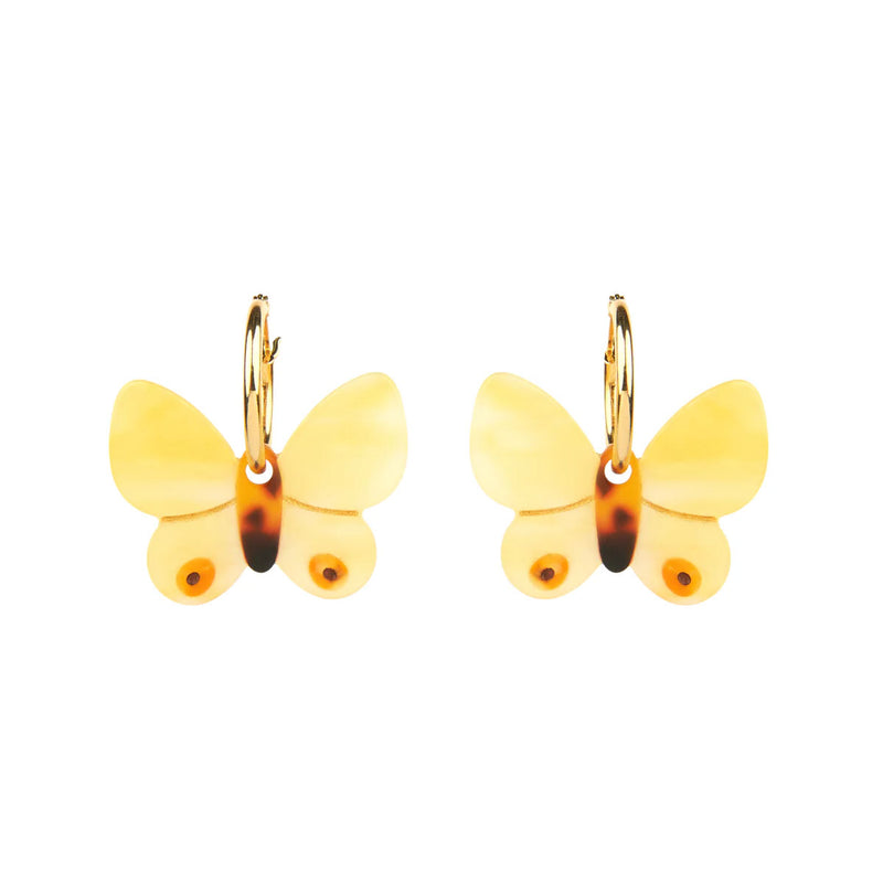 Boucles D'Oreilles Papillon - Jaune