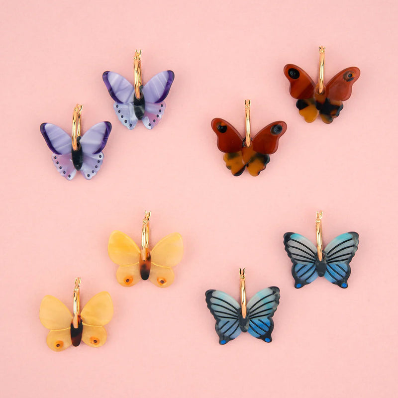 Boucles D'Oreilles Papillon - Bleu