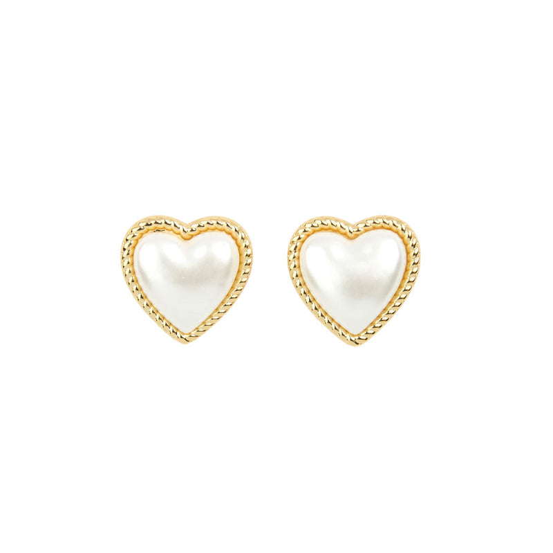 Pearl Heart Earrings