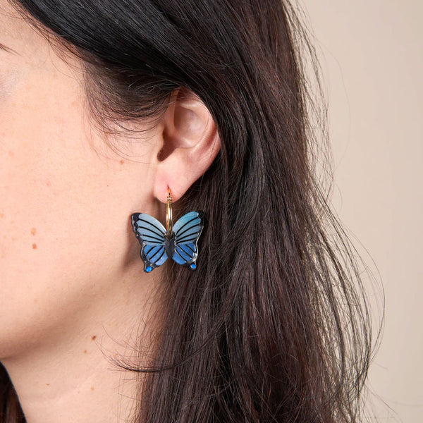 Boucles D'Oreilles Papillon - Bleu