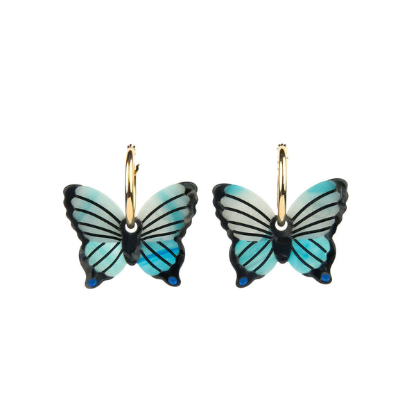 Boucles D'Oreilles Papillon - Bleu