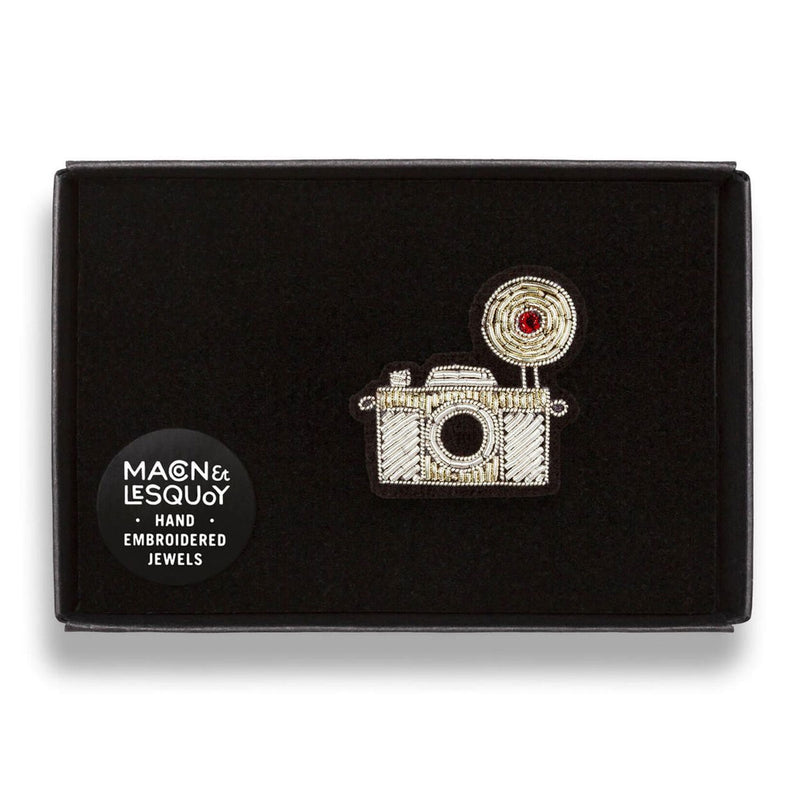 Broche Appareil Photo - Argent Clair