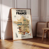 Carte des Vignobles Français - 30 x 40 cm - Ecru | Fleux | 11