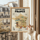 Carte des Vignobles Français - 30 x 40 cm - Ecru | Fleux | 10