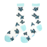 Chaussettes Transparentes Papillon - Bleu | Fleux | 5