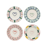 Lot de 4 Assiettes à pain / Dessous-de-verre Heart - Multi - Ø 15 cm | Fleux | 3