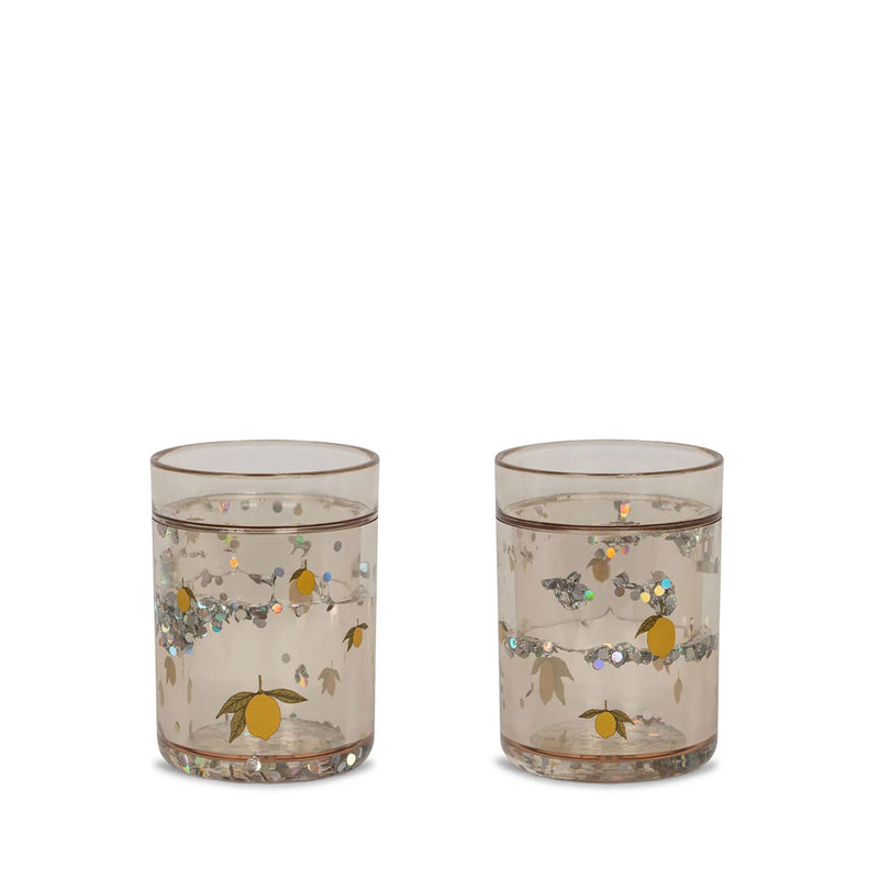 Set of 2 Glitter Cups - Lemon