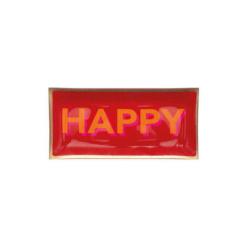 Rectangle Tray L - Happy - Red - 10 x 21 cm