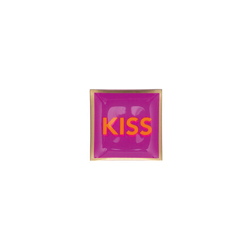 Plateau Carré S - Kiss - Fuchsia - 10 x 10 cm