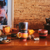 Lot de 4 Tasses à Cafe Brésil en Céramique 70'S - 10.8 x 7.5 x 8 cm | Fleux | 6