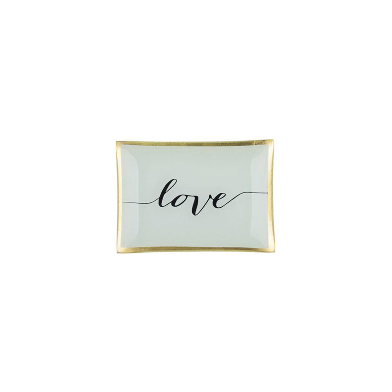 Rectangle Tray M - Love - White - 10 x 14.2 cm