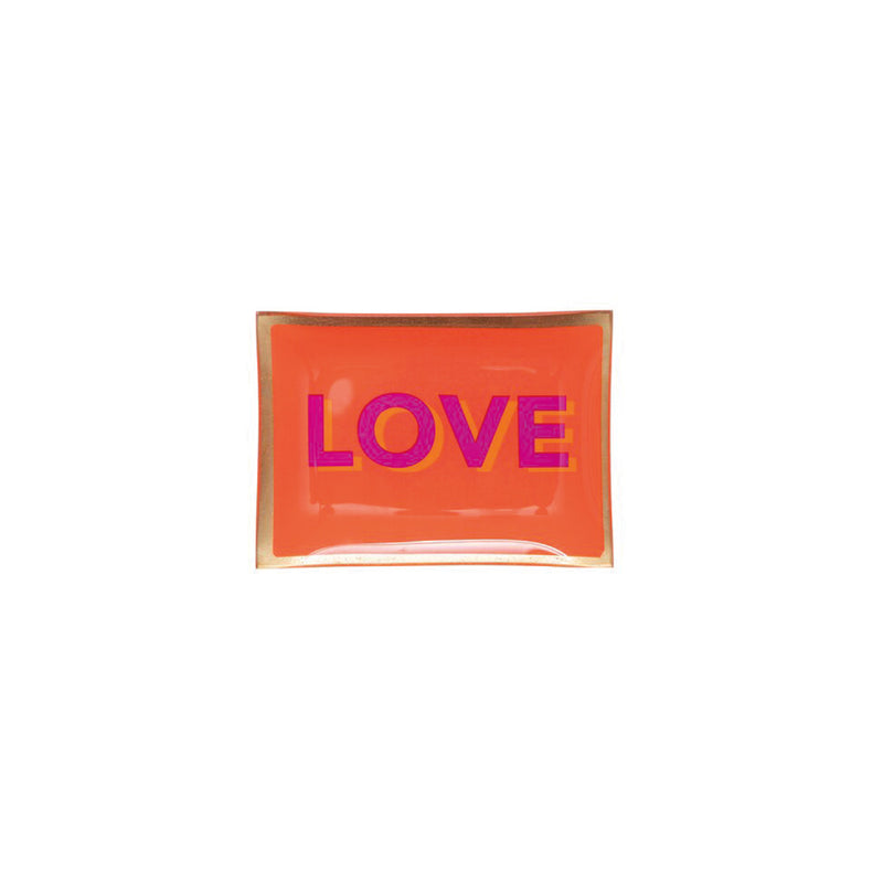 Rectangle Tray M - Love - Orange - 10 x 14.2 cm