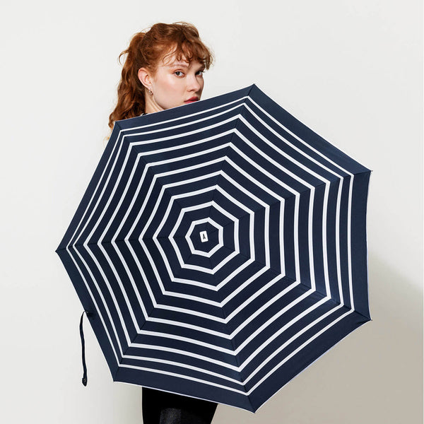 Mini Pablo Umbrella - Navy Blue &amp; White Stripes