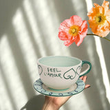 Mug Feel l'amour - Vert/Baby Blue - Ø 16 x 8 cm | Fleux | 4